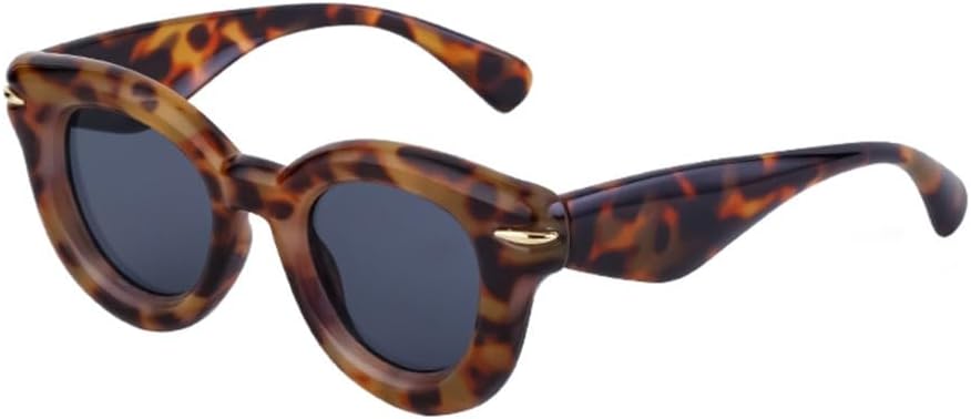 

Круглые солнцезащитные очки для женщин, модные панк-очки, солнцезащитные очки для мужчин, роскошные модные солнцезащитные очки «кошачий глаз», трендовые товары LVTFCO, Leopard Gray