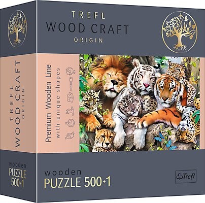 

Trefl, Пазл Wood Craft Дикие кошки в джунглях, 501 шт.
