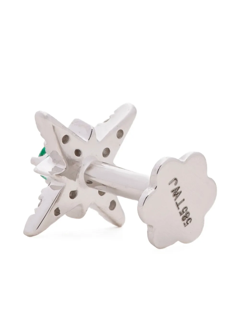 

Серьга Star из белого золота 14 карат с изумрудом The Wild Jwls, серебряный