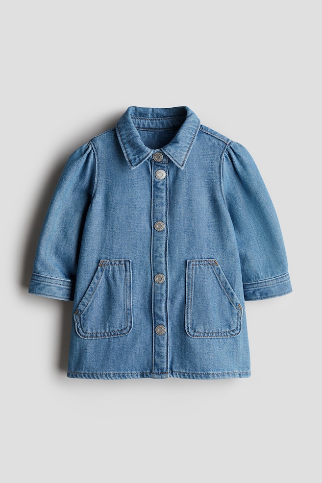 

Платье-Блузка из денима H&M, синий