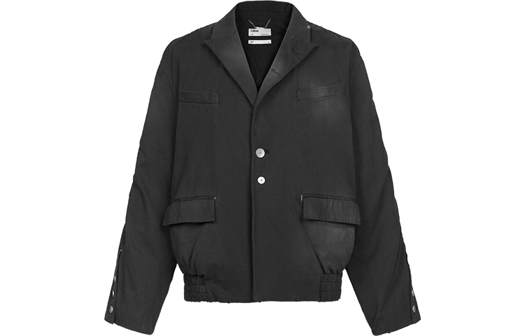 

Блейзер из хлопка с эффектом выцветания C2H4, черный