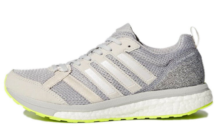 

Кроссовки Adizero Tempo 9 женские с низким верхом бежево-серые Adidas