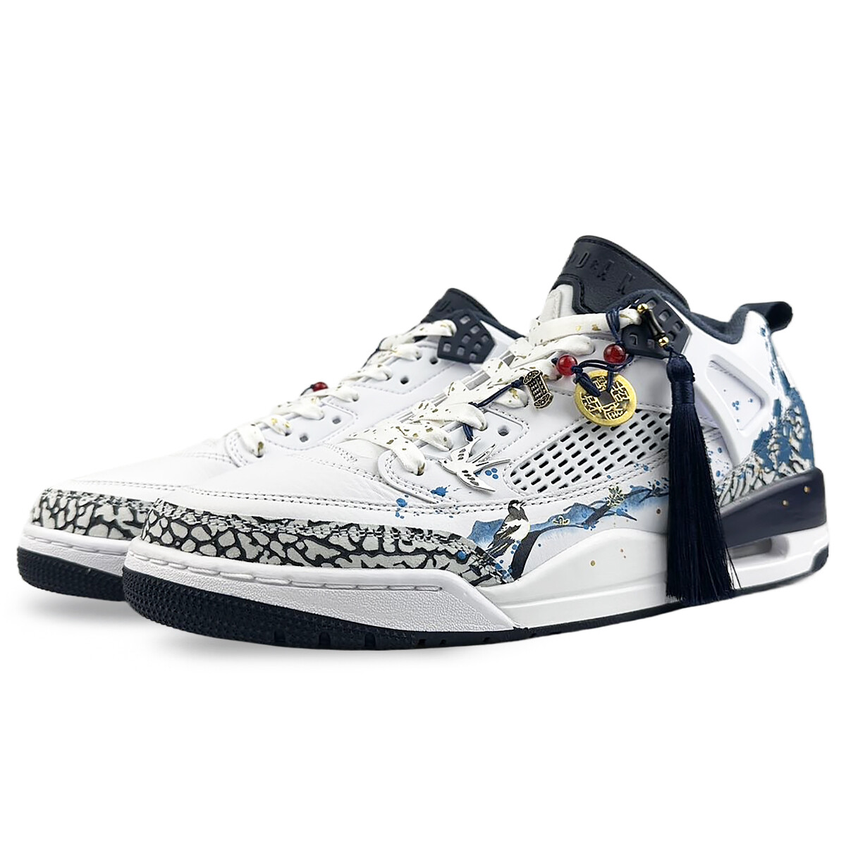 Кроссовки Jordan Spizike Vintage Basketball Shoes Men Low-top Blue, синий/белый — фото 3