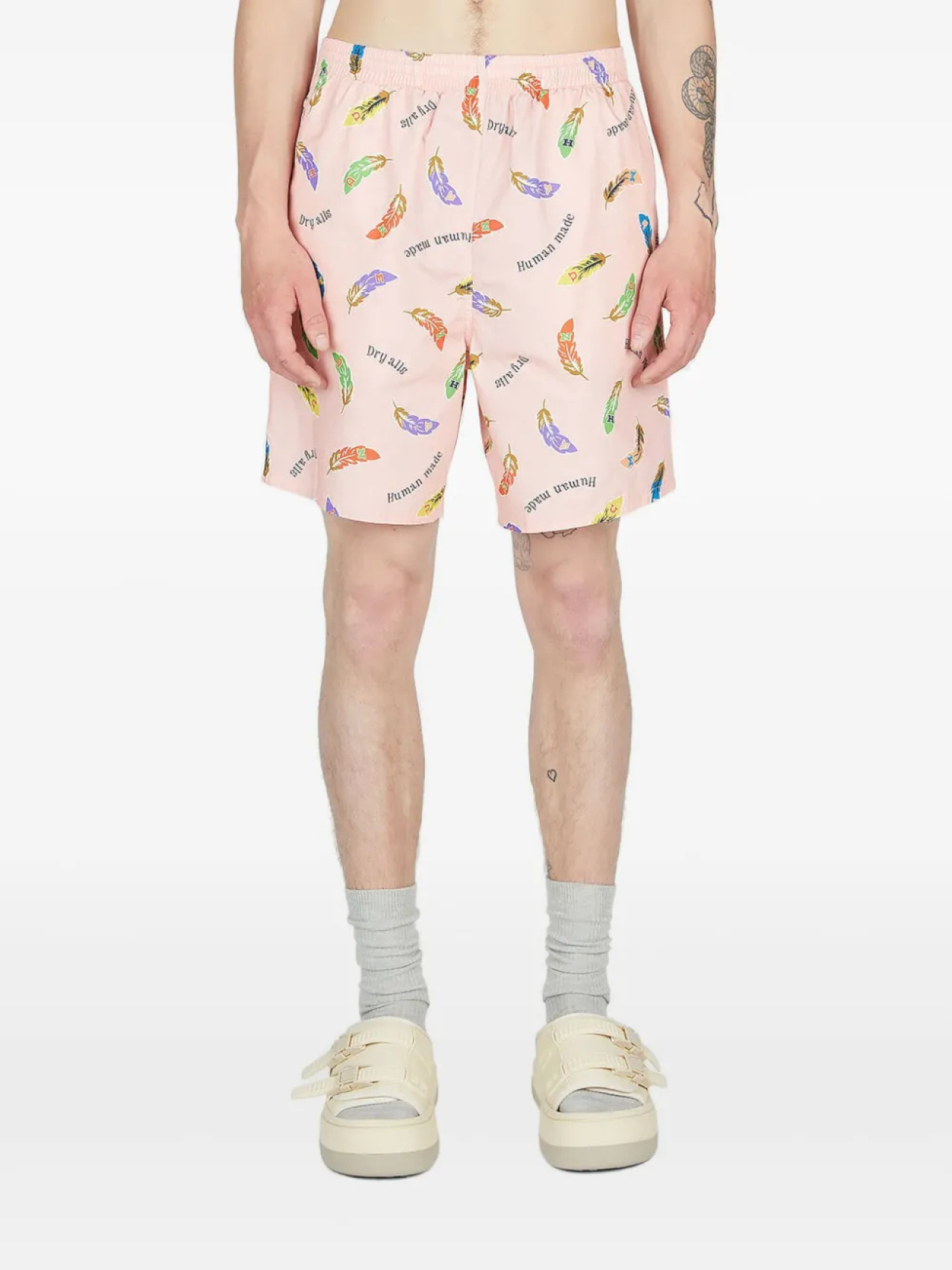 

Шорты с перьями Human Made, розовый