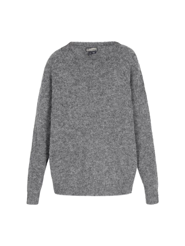 

DreiMaster Женский свитер серого меланжевого цвета