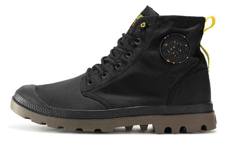 

Pampa Canvas Shoes Unisex High-top Black/Yellow/Brown Palladium
