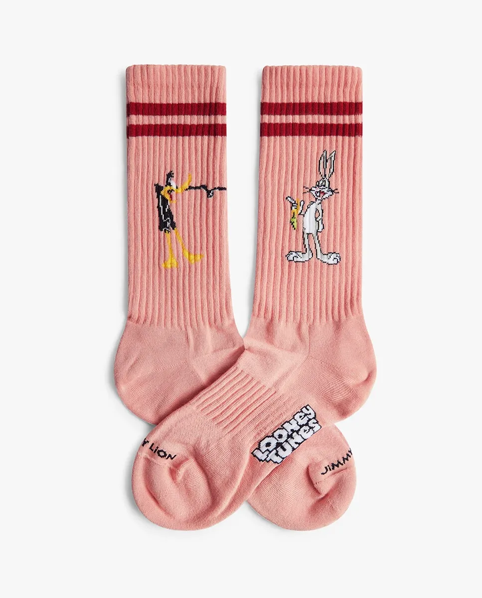

Носки женские спортивные розовые Looney Tunes Dyffy and Bugs Jimmy Lion, розовый