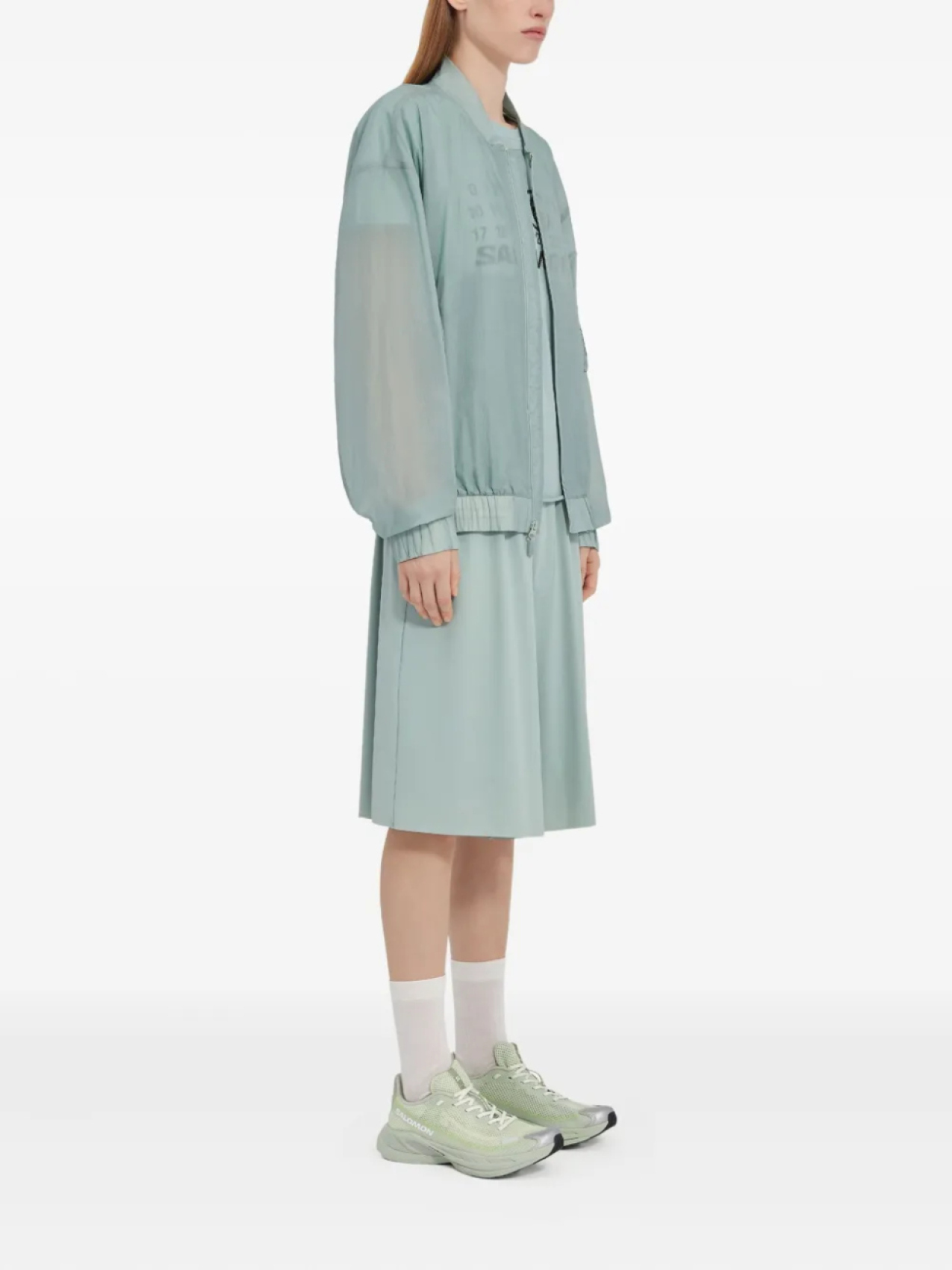 Бомбер с принтом из коллаборации с Salomon MM6 Maison Margiela X Salomon, синий — фото 3