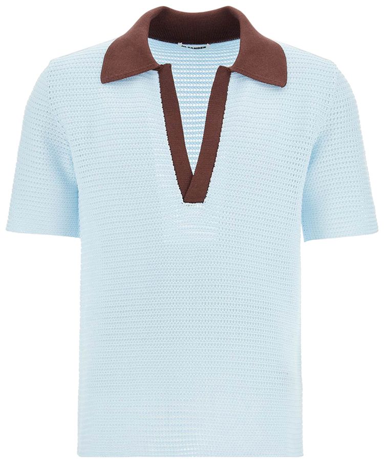 

Поло Jil Sander Short-Sleeve Knit Polo 'Powder Blue', синий