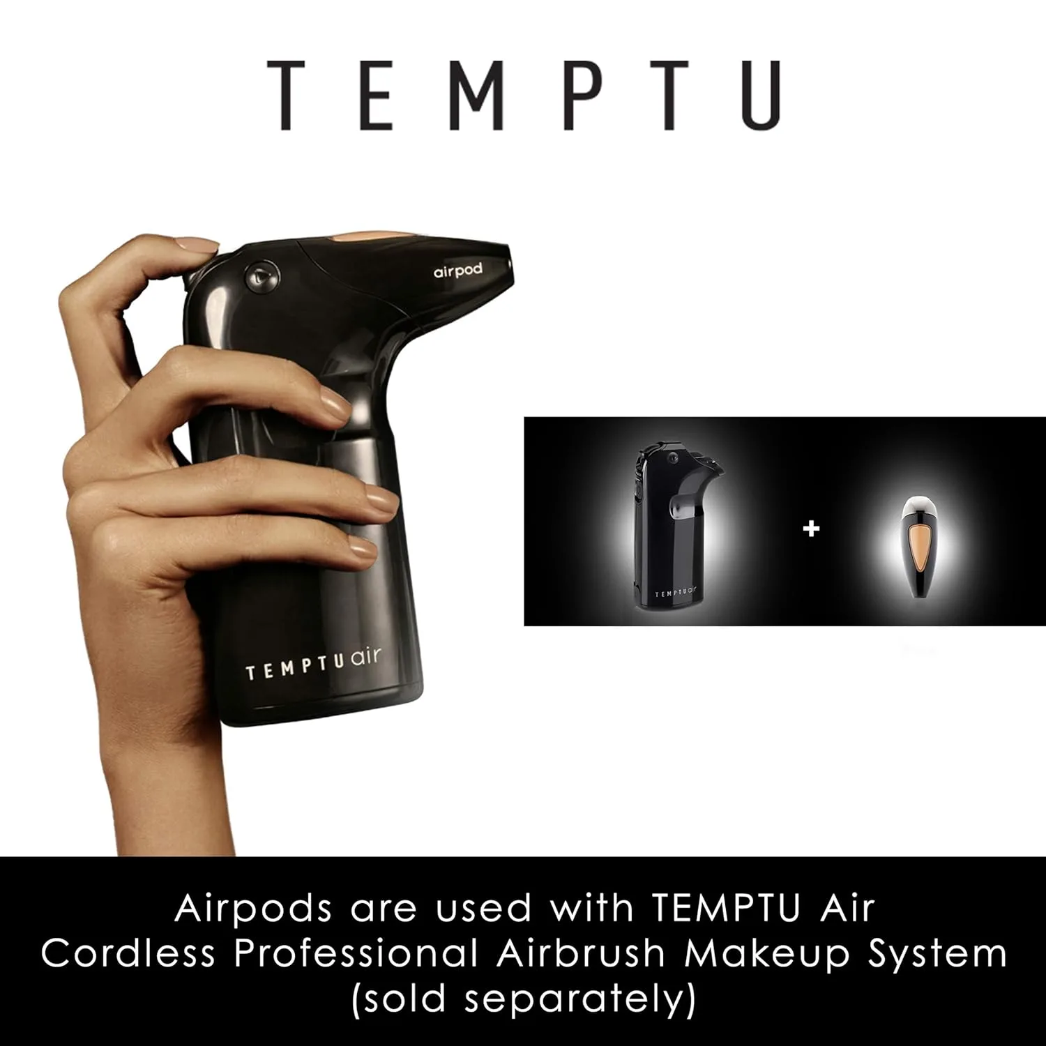 TEMPTU SilkSphere Airbrush Foundation Airpod: Стойкий макияж, среднее и плотное покрытие | Формула 4-в-1: тональный крем, праймер, консилер и корректор | Влажный, мягкий финиш | 18 оттенков, 4W Sand — фото 2