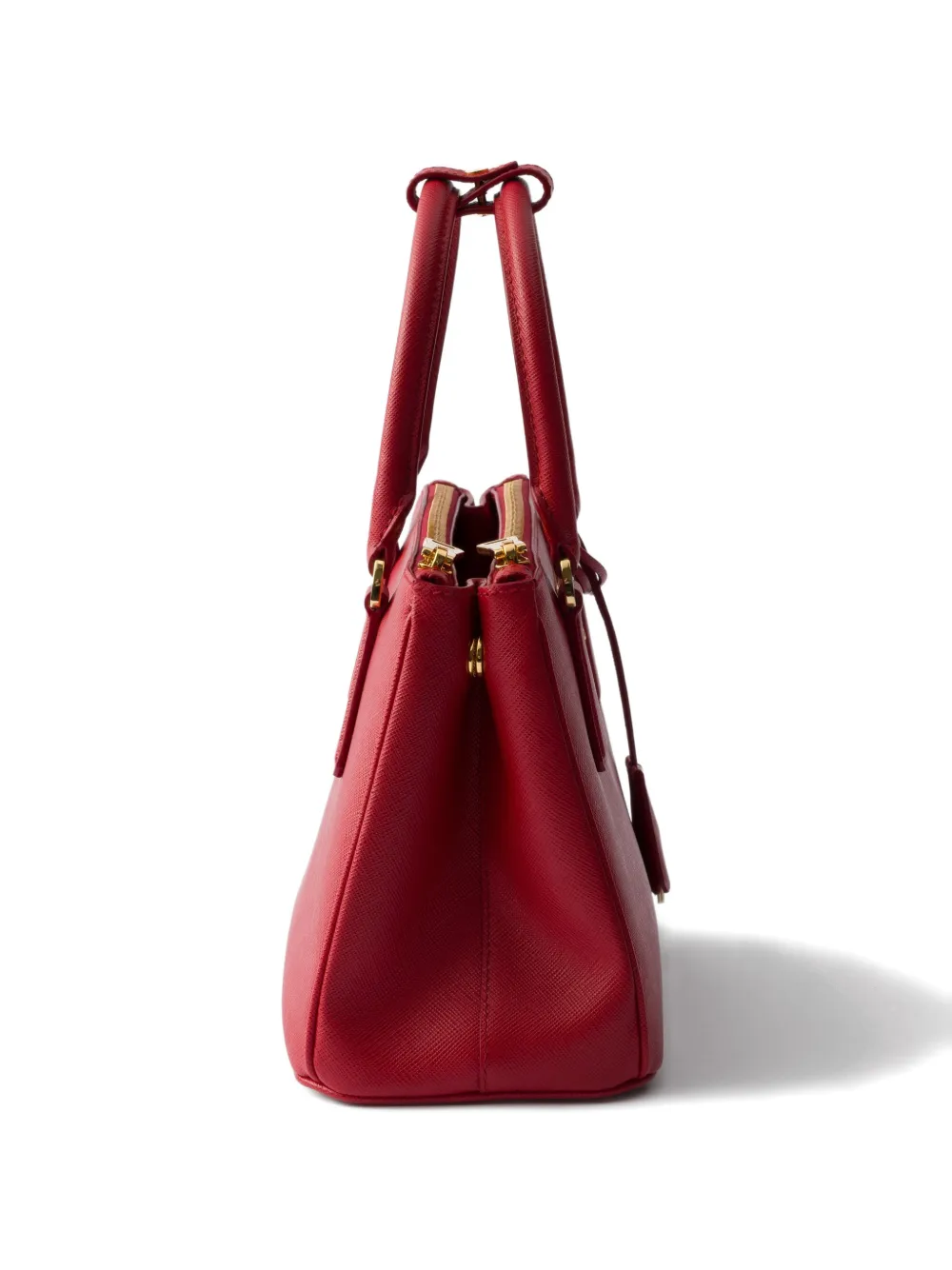 Маленькая сумка-тоут Galleria из сафьяновой кожи Prada, красный — фото 4