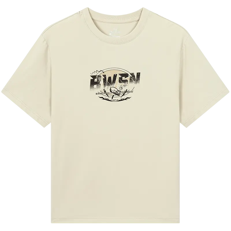 

361° Футболка мужская светло-бежевая серая с круглым вырезом тонкая прямая посадка