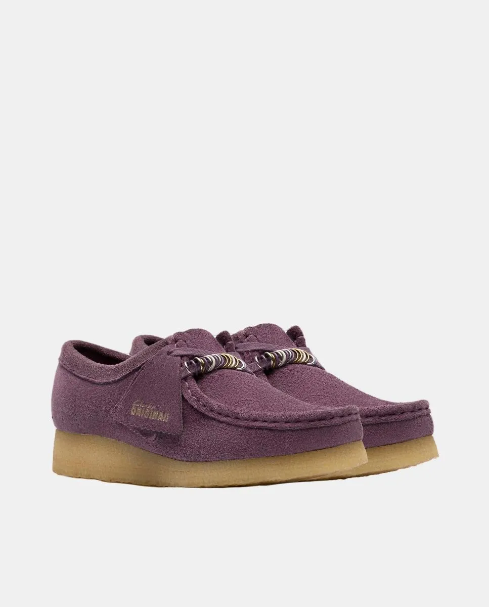 Женские туфли Wallabee Из замши с резиновой подошвой Clarks, фиолетовый — фото 2