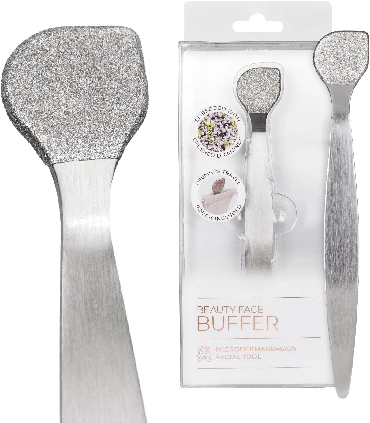 Скраб для лица Lindo Beauty Face Buffer с алмазной крошкой, серебристый