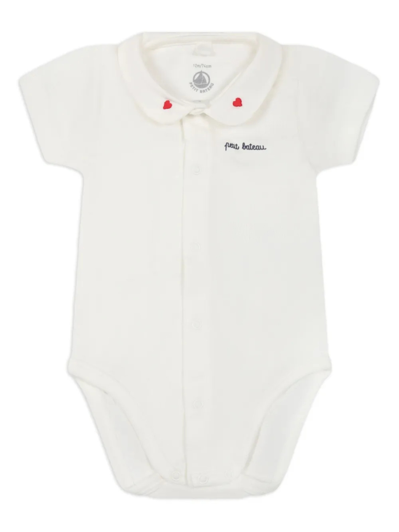 

Боди Petit Bateau с вышитым логотипом, белый