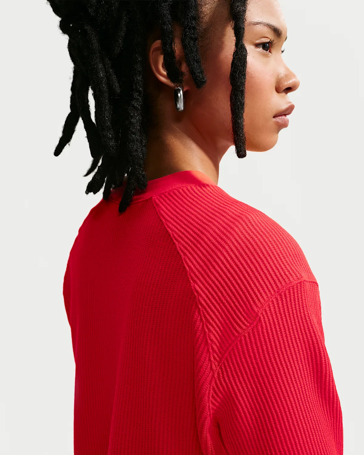 Женская удлиненная футболка с длинным рукавом Nike Sportswear Chill Waffle, Light Crimson/Sail — фото 2