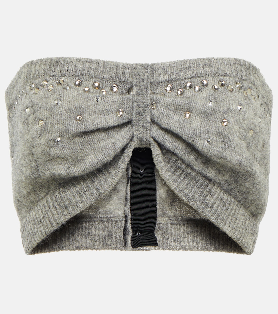 

Бюстгальтер-бралетт из смесового мохера с декором Alessandra Rich, серый