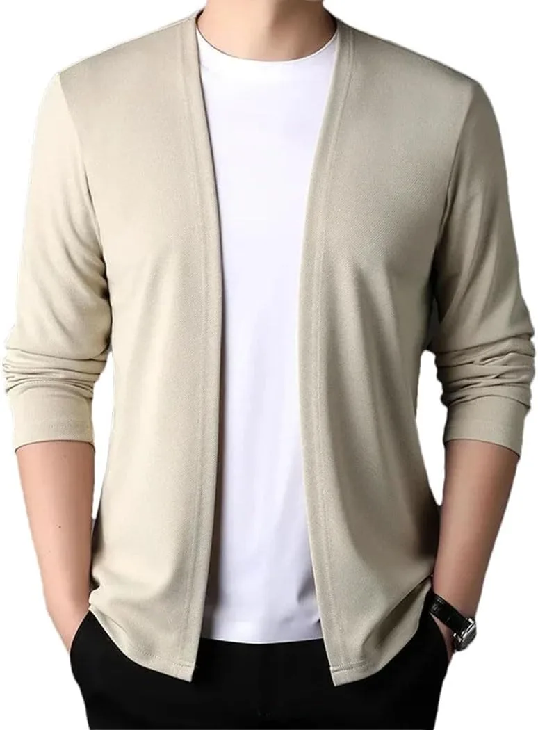 

Мужской кардиган без воротника с длинными рукавами