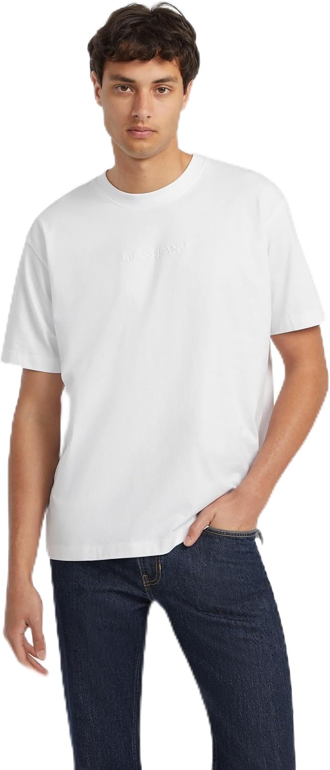 

Футболка GUESS с вышитым логотипом, Pure White, Белый, Футболка GUESS с вышитым логотипом, Pure White