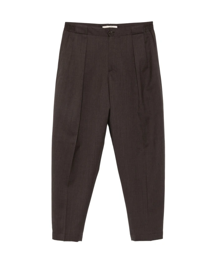 

Коричневые плиссированные брюки с планкой на пуговицах Briglia, коричневый