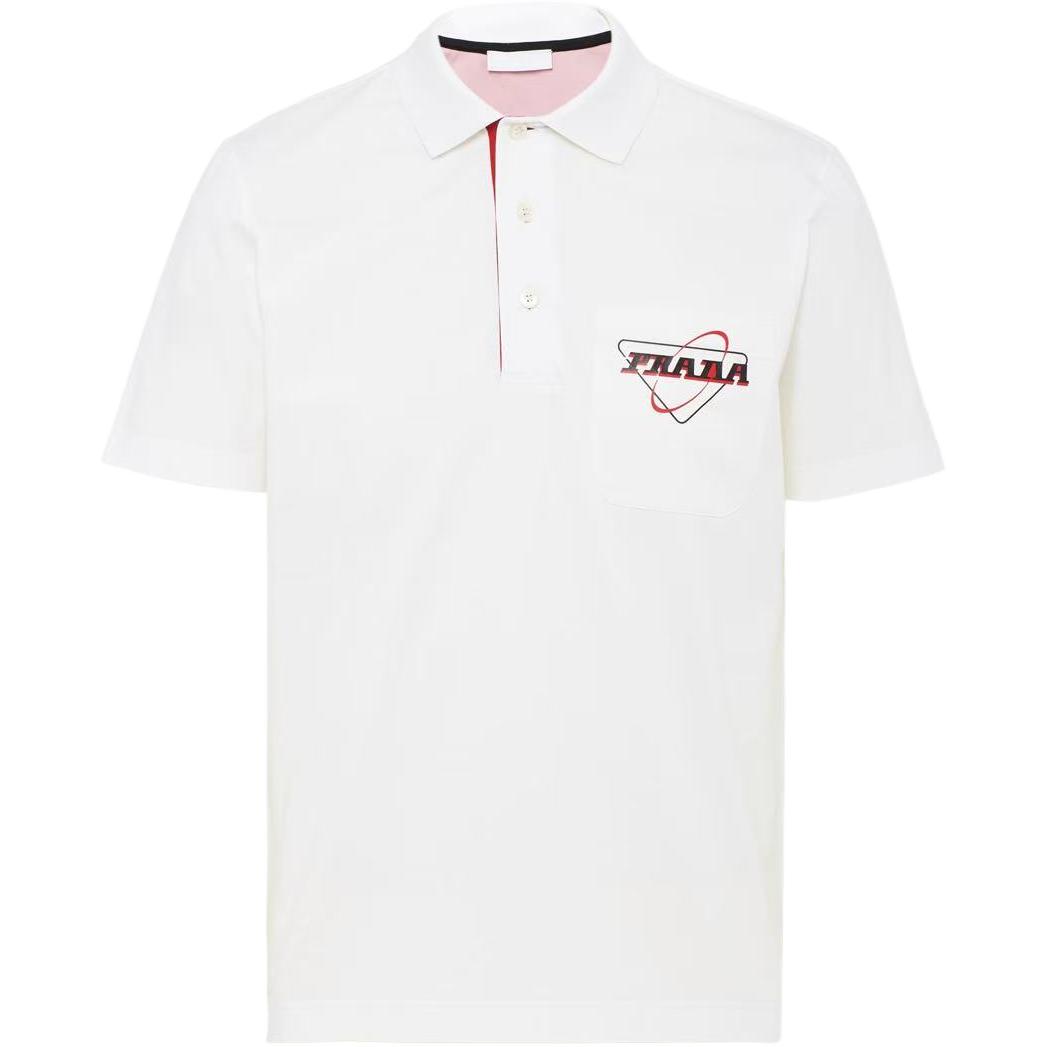 

PRADA Белая поло для мужчин, Белый, PRADA Белая поло для мужчин