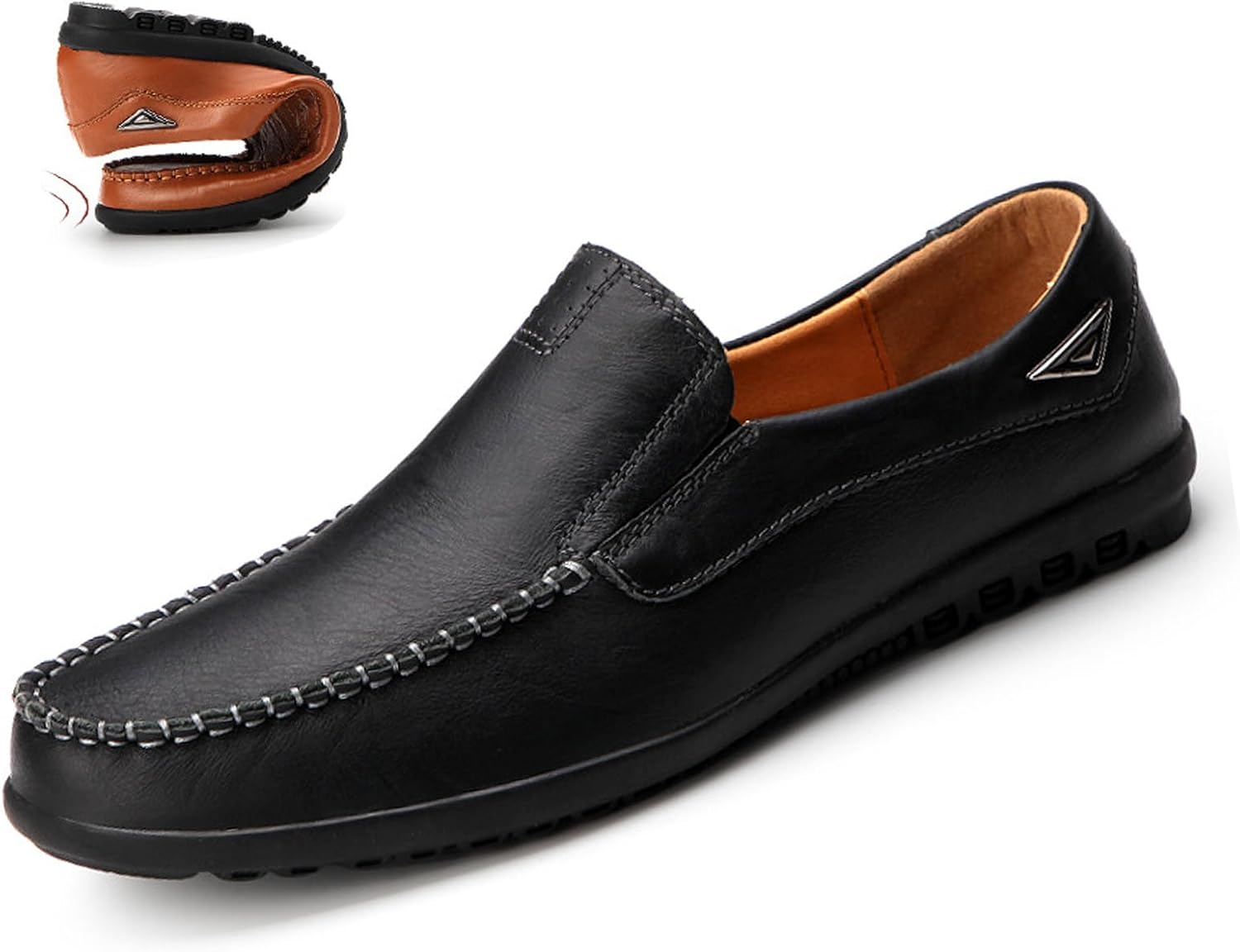 

Мужские повседневные кожаные лоферы Optigard с легкой посадкой, удобные дышащие туфли для ходьбы, легкие мокасины, черный