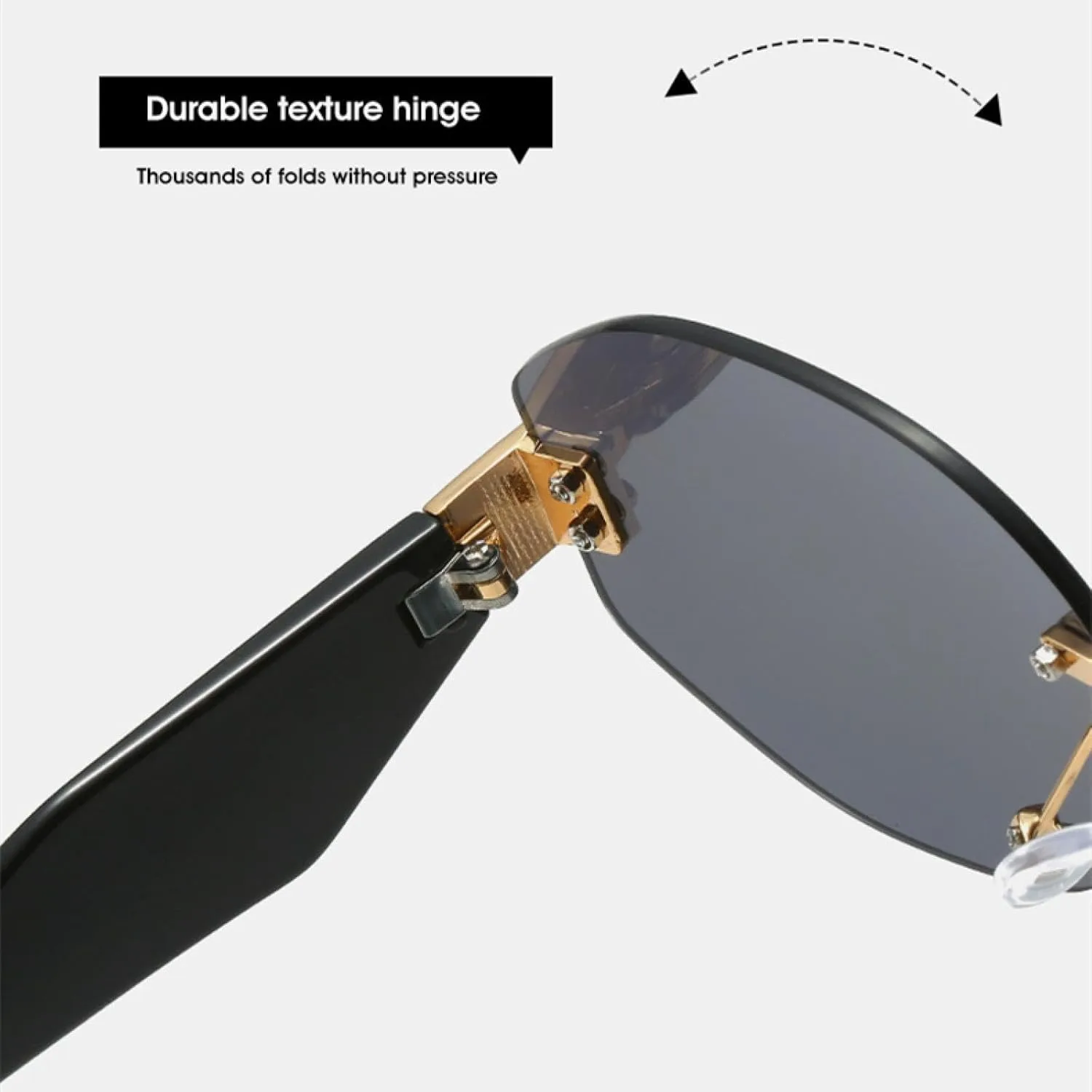 

Винтажные солнцезащитные очки без оправы для женщин и мужчин. Модные тренды. Солнцезащитные очки для улицы, вождения, защита от УФ-излучения UV400 TKKTLLT, Black Gray