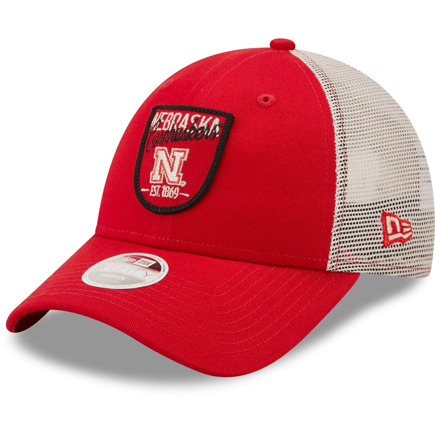 

Женская кепка New Era Scarlet Nebraska Huskers Retro State Trucker 9FORTY Snapback New Era