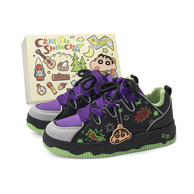 

Crayon Shinchan Легкие дышащие низкие скейтерские кроссовки для увеличения роста унисекс классический черный, цвет Classic Black