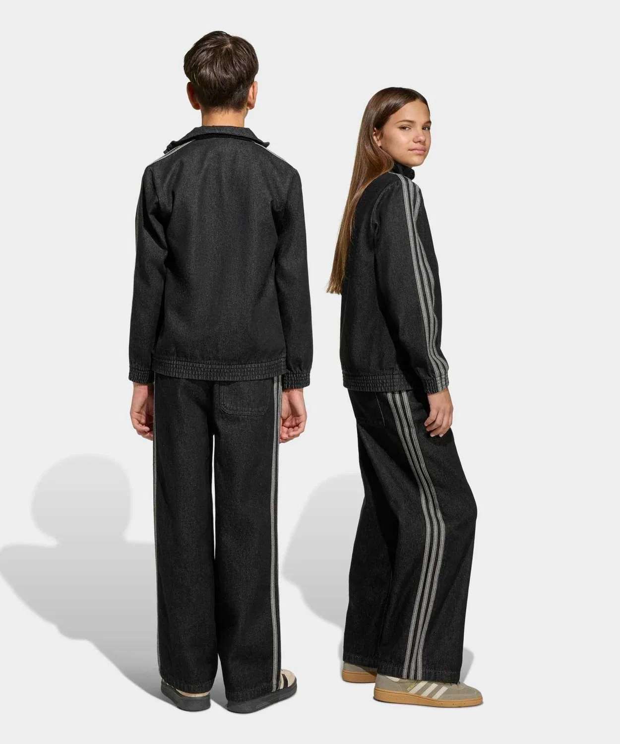 Детские джинсовые брюки свободного кроя adidas Originals Firebird, чёрные — фото 3