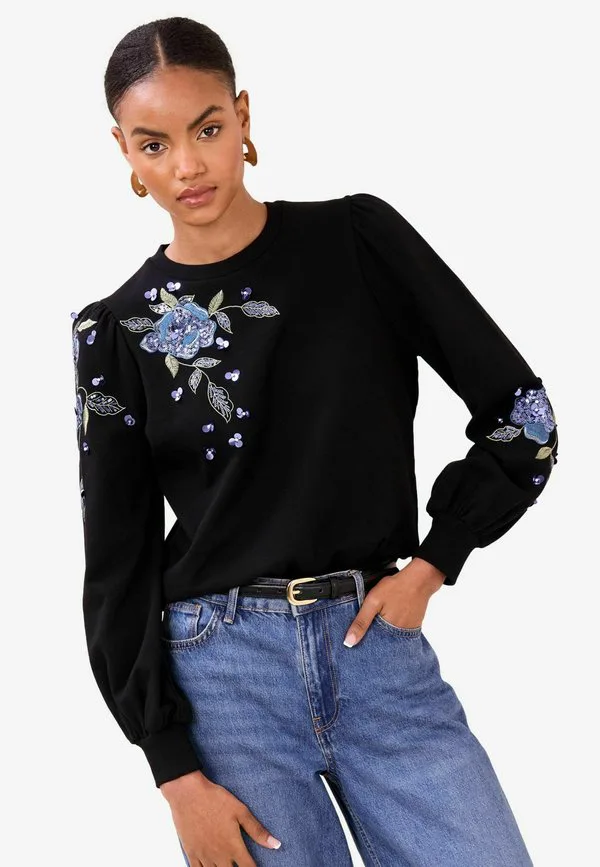

Толстовка Lipsy, Black Embroidered Floral Sequin, Черный, Толстовка Lipsy, Black Embroidered Floral Sequin