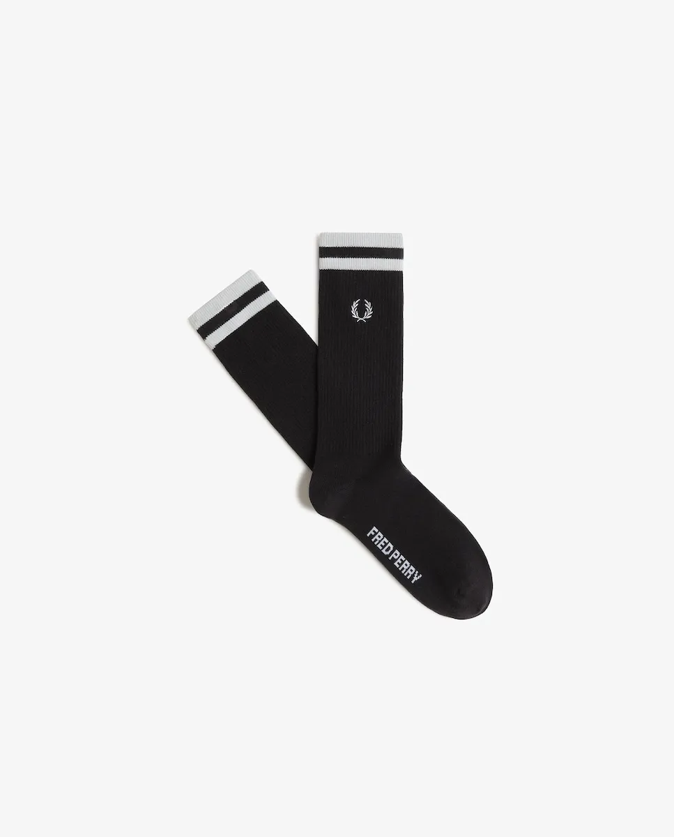 

Мужские высокие носки с двумя полосками Fred Perry, черный/серый