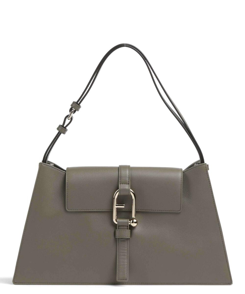 

Сумка через плечо Nuvola l из мелкозернистой телячьей кожи. Furla, хаки