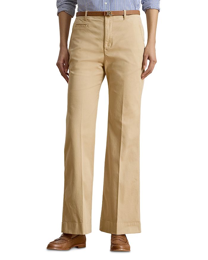

Укороченные эластичные хлопковые брюки-клеш Chino Ralph Lauren, коричневый/бежевый