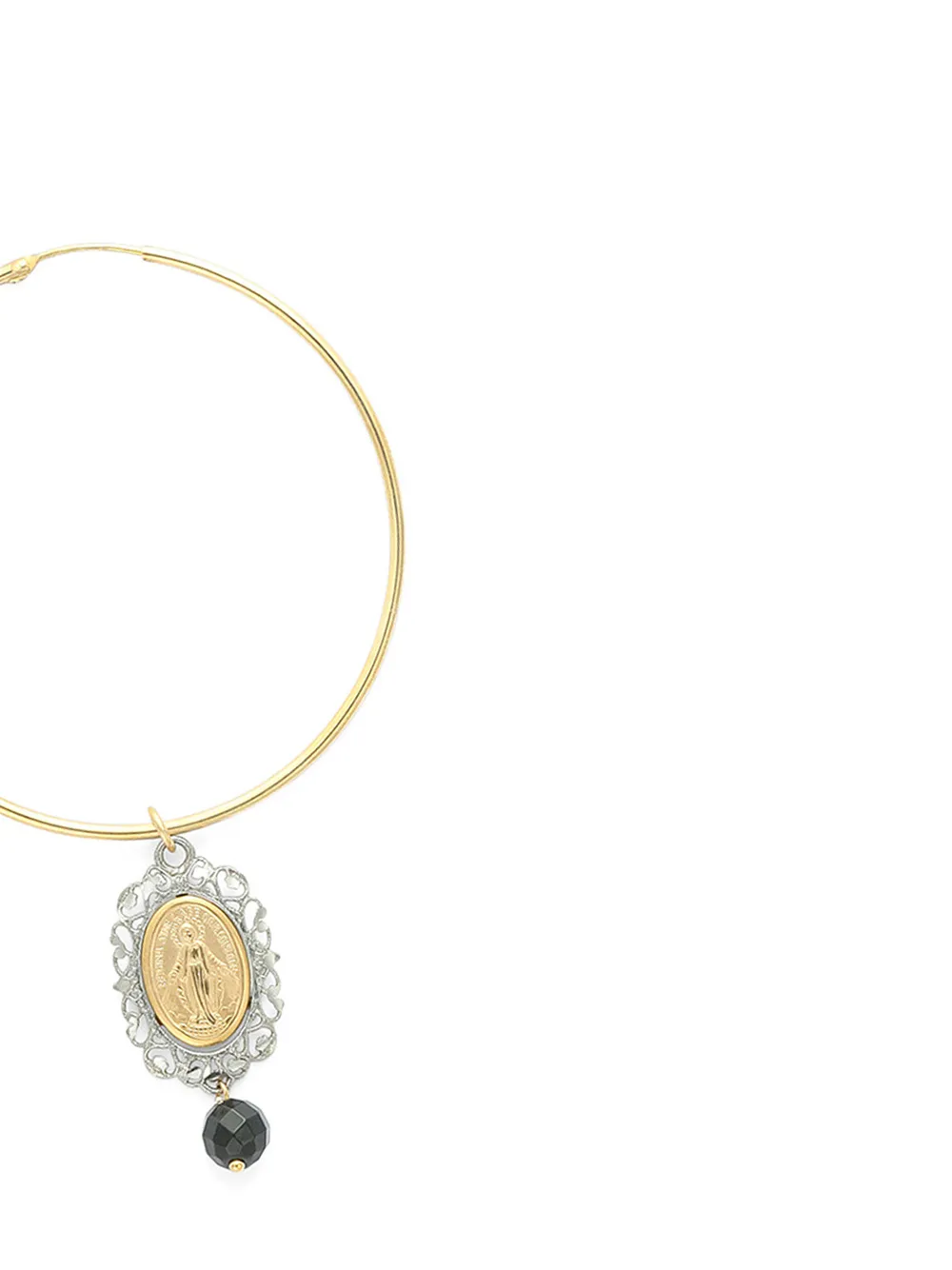 Серьги-кольца из желтого золота с сапфирами DOLCE & GABBANA, золотой — фото 3