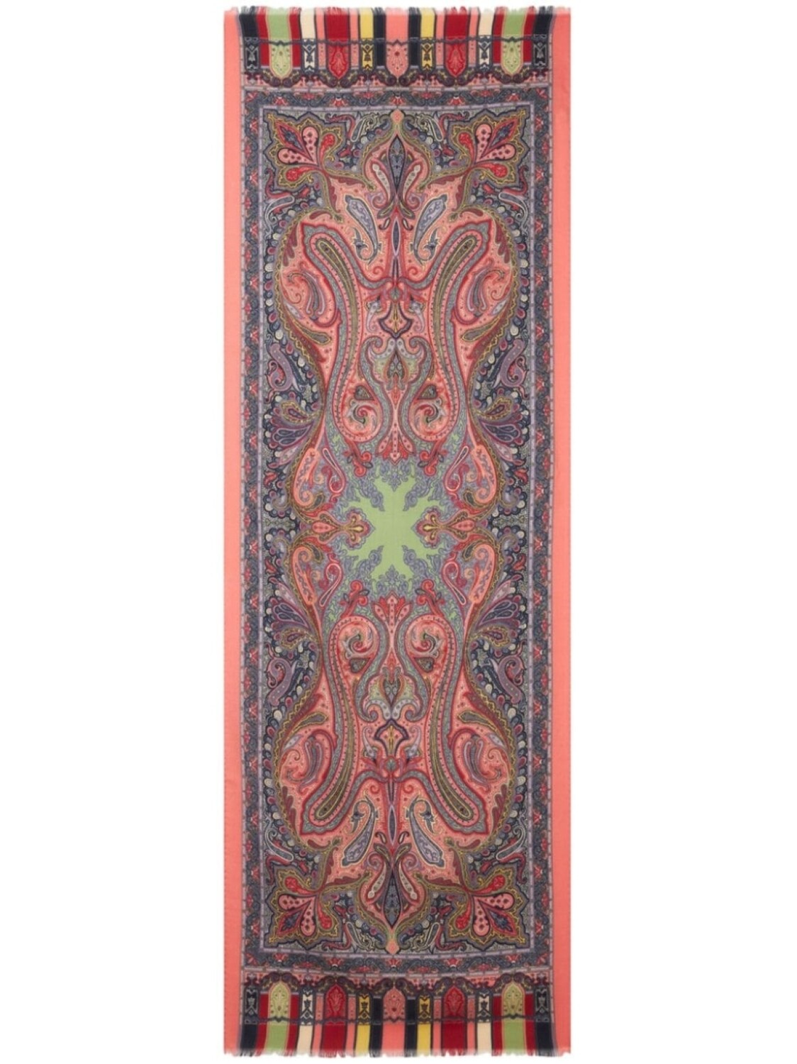 

ETRO шарф из смеси шерсти и шелка с узором пейсли, красный