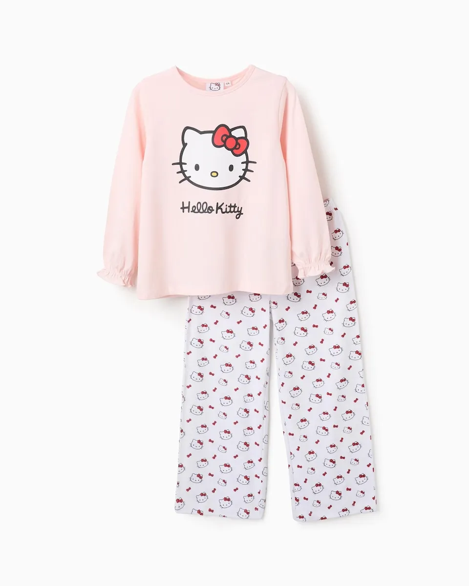

Детская пижама 100% хлопок с мотивом Hello Kitty Zippy, розовый/белый