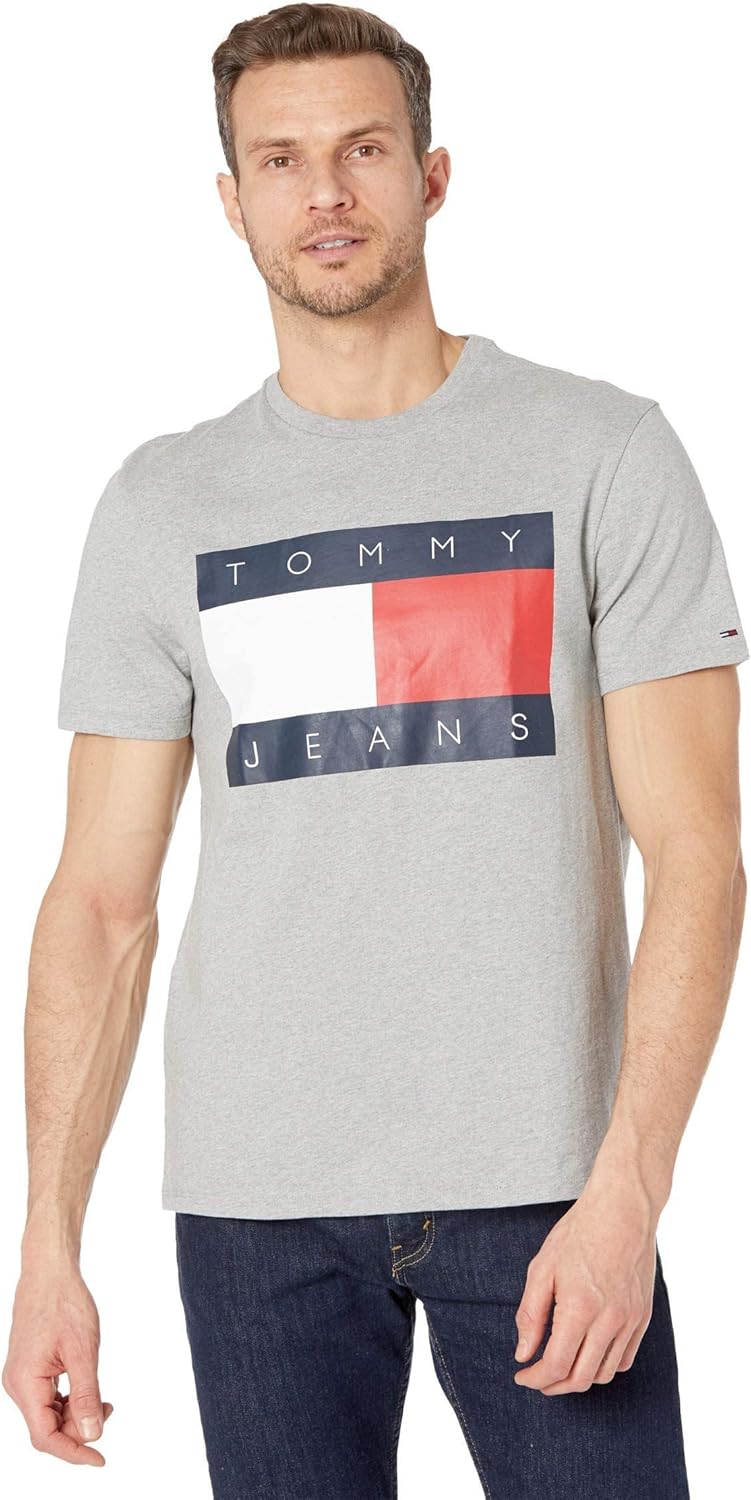 

Мужская футболка с короткими рукавами и фирменными полосками Tommy Hilfiger, Grey Heather, Серый, Мужская футболка с короткими рукавами и фирменными полосками Tommy Hilfiger, Grey Heather