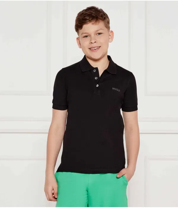 Полюс regular fit Hugo Kids, черный