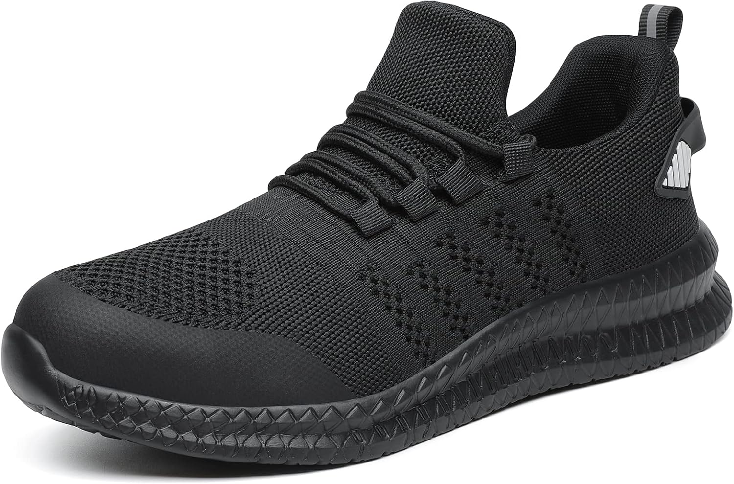 

Мужские ботинки со стальным носком, легкие, комфортные, для строительства и промышленной безопасности, кроссовки для бега, ботинки с композитным носком для мужчин Lupwee, черный