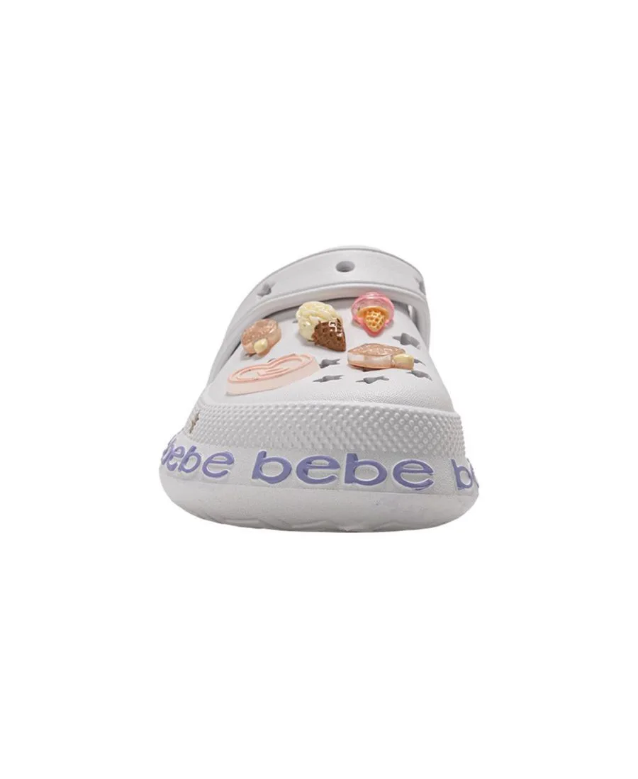 Детские сабо из ЭВА с декоративными элементами и логотипом Bebe, белый — фото 4