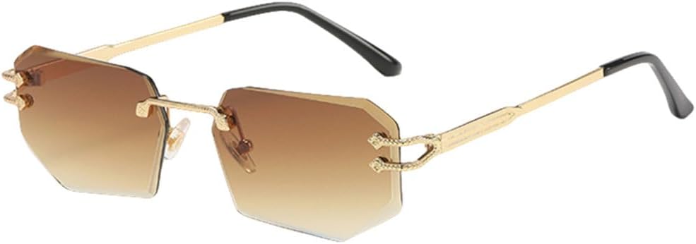 

Мужские солнцезащитные очки MUTYNE без металлической оправы с защитой от УФ-излучения UV400, коричнево-синие, модные солнцезащитные очки для женщин и унисекс, Gold With Brown