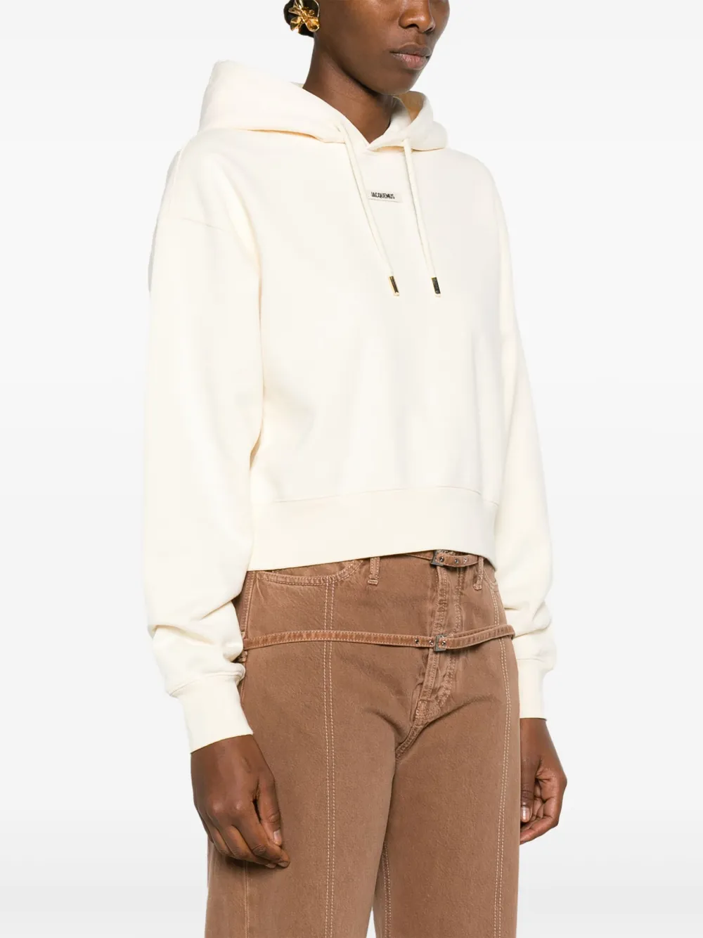 Толстовка Le Hoodie Gros Grain с логотипом JACQUEMUS, нейтральный — фото 3