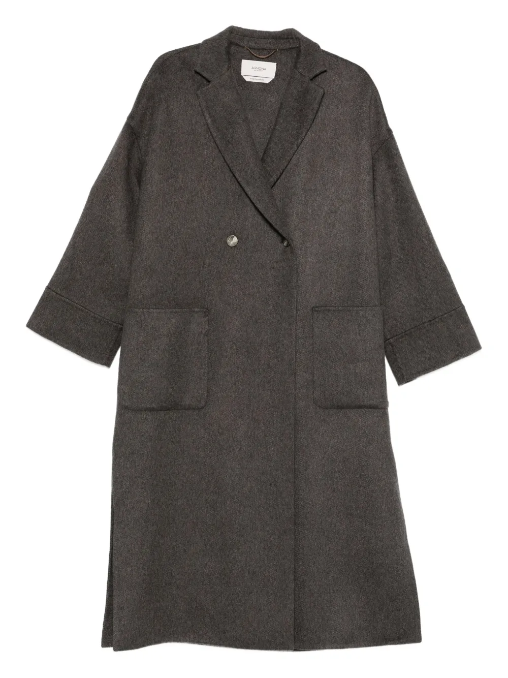 

Двубортное пальто с накладным карманом Agnona, серый