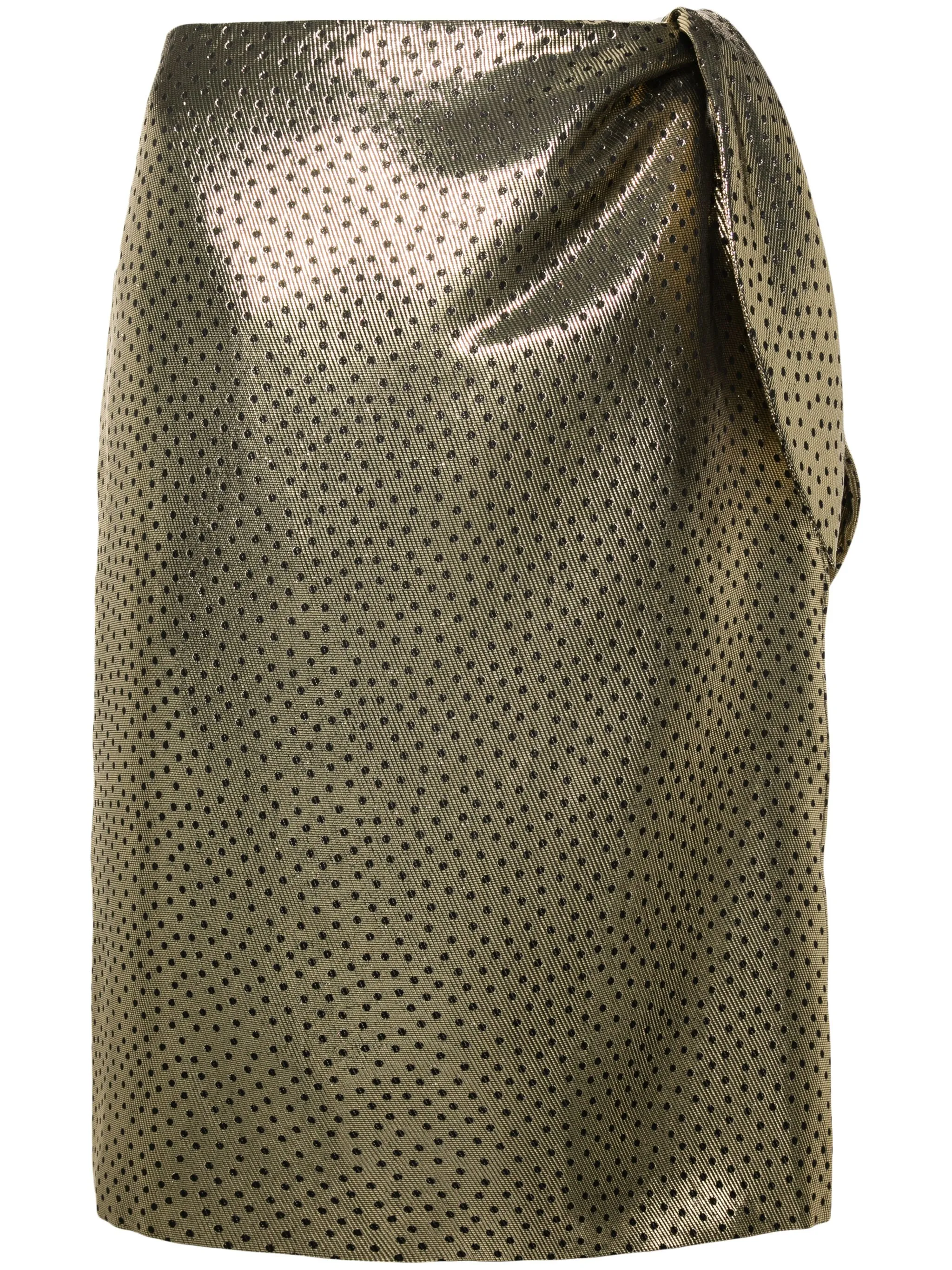 

Юбка из ткани ламе с узлом Saint Laurent, золотистый