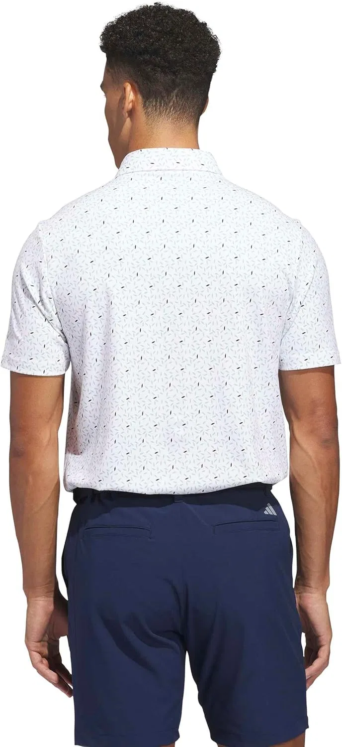 Мужское поло adidas Ultimate365+ Soft Print, белый/зеленый — фото 3
