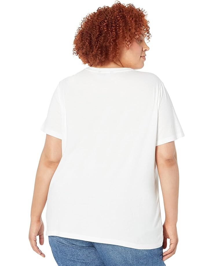 

Футболка LAUREN Ralph Lauren Plus Size Eyelet Logo Jersey Tee, белый