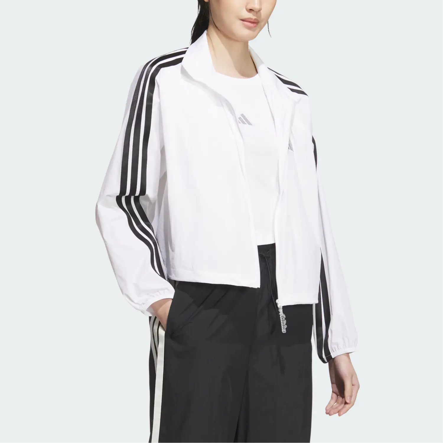 Adidas Сюжет Легкая Куртка Женская, White/Black — фото 4