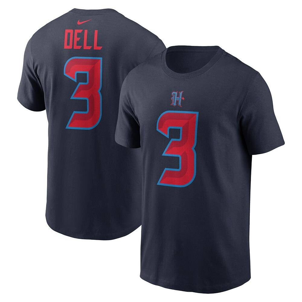 Мужская футболка Nike Tank Dell Navy Houston Texans с именем и номером, цвет Txs Navy — фото 2