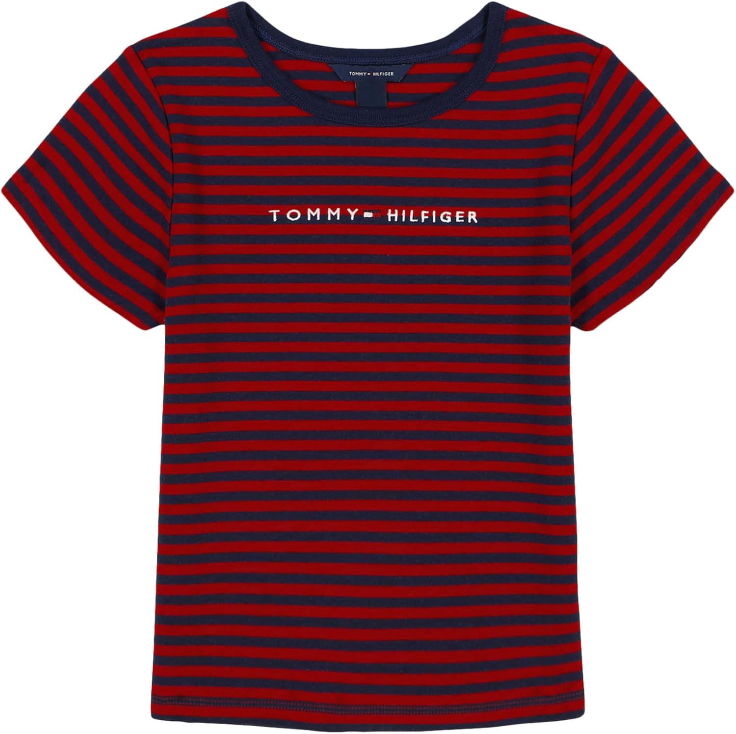 

Укороченная футболка-бэбидолл с короткими рукавами от Tommy Hilfiger для девочек, мягкая и удобная, Feeder Stripe High Risk Red, Красный, Укороченная футболка-бэбидолл с короткими рукавами от Tommy Hilfiger для девочек, мягкая и удобная, Feeder Stripe Hig